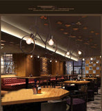 TD® Restaurant lampe personnalité simple rétro pays fer vélo lustre Internet café vélo éclairage