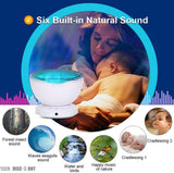 TD® Lampe Projecteur LED, Veilleuse Projecteur Vagues Océan avec télécommande, Minuterie/ 8 Modes de Couleur/ 6 Sons de Musique, Pou
