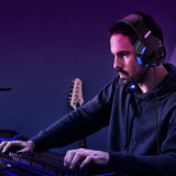 TD® Casques de jeu， Filaire en ligne ，Son ambiophonique à 360° à suppression de bruit avec microphone