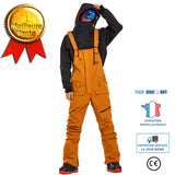 TD® Salopette de ski simple planche double planche imperméable noir ski hiver ski ski intérieur nouveau pantalon de neige-M