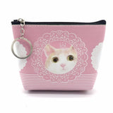 TD® Femmes Filles Cuir Petit Portefeuille Porte-Monnaie Multi-Fonctions Pièces de Monnaie Originalité /Tête de Chat/ Sécurité/ Rose