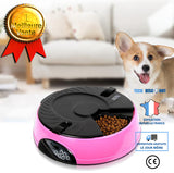 TD® Distributeur Automatique De Nourriture Pour Animaux - Pour 4 Repas/32 × 12.8 cm pour Chien/Chat - Rose Rouge
