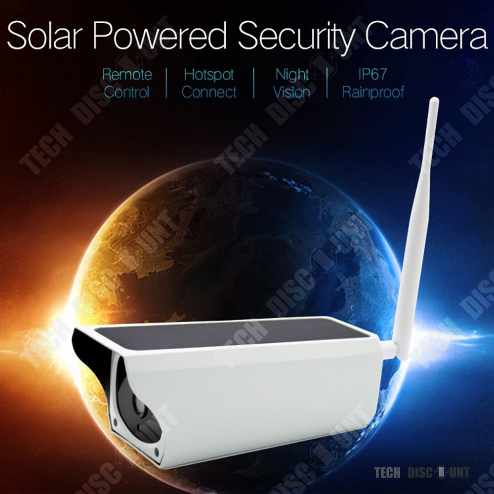 Tech Discount - caméra surveillance wifi solaire panneau solaire
