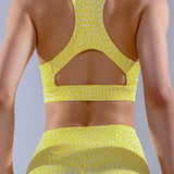 Costume de yoga vêtements de yoga nus sport pour femmes soutien-gorge dos ouvert taille taille pantalon deux pièces points ja