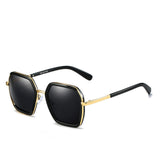 TD® Lunettes de soleil de même style pour hommes et femmes lunettes de soleil polygonales à grande monture en métal
