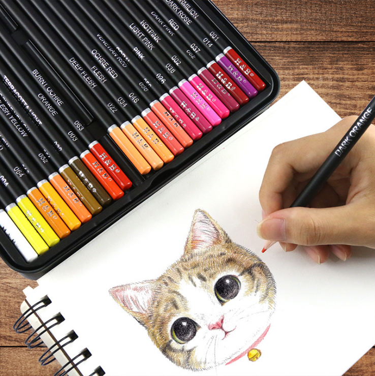 72 couleurs Crayons de couleur à l'huile professionnels Ensemble