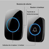 TD® Sonnette sans fil à la maison, sonnette de musique numérique, télécommande ultra-distante, vieil homme appelant la sonnette