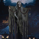 TD® Chaîne suspendue fantôme Halloween décoration porte suspendu jouet électrique maison hantée pièce secrète accessoires d'horreur