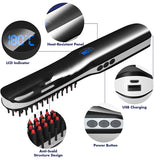 TD® Lisseur attelle sans fil portable USB charge peigne à cheveux droit peigne à barbe pour hommes peigne droit à double usage