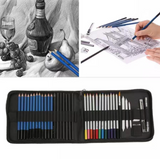 Ensemble de peinture 40 pièces crayons couleur solubles dans l'eau ensemble de peinture étudiant art peinture kit A5 carnet c