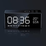 INN® Haut-parleur Bluetooth rétro sans fil Nouvel ordinateur Horloge miroir extérieur  Portable Creative Square Dance Audio Noir