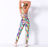 Costume de yoga impression soutien-gorge sport respirant costume de yoga en cours d'exécution pantalons de fitness pantalons