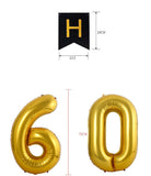 TD® Arrangement de ballons décoratifs pour 18e anniversaire Ensemble de banderoles en or noir en papier d'aluminium numérique 40 pou
