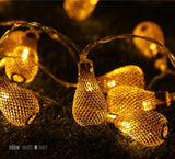 TD® guirlande de lanternes doréees lumineuse led boules interieur exterieur piles anniversaire chambre enfant jaune decoration