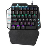 TD® Clavier 1 main mécanique pour Gaming effet lumineux rétro éclairage USB filaire esthétique contrôle pratique efficace