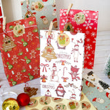 Ensemble de sacs en papier de Noël sac cadeau calendrier de l'avent numérique sac d'emballage de bonbons sac cadeau 24 ensemb