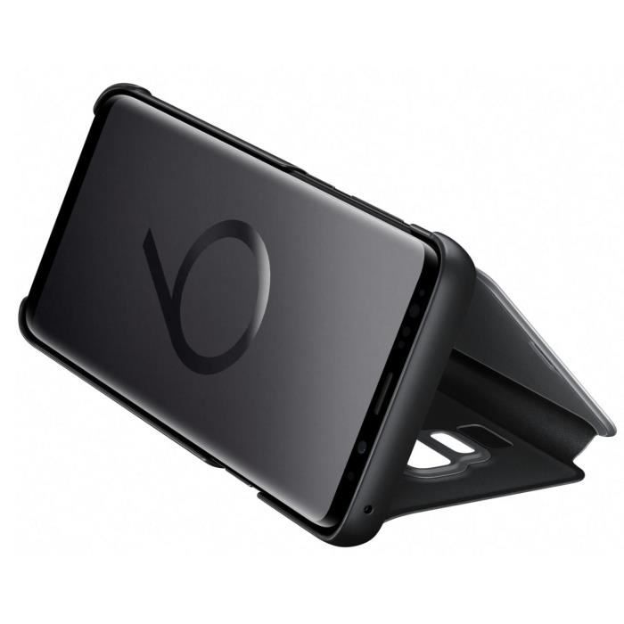 TD® Housse de protection et miroir vertical Samsung S9 + Plus Coque d'origine/ Anti-chute et Rayures / Etui en cuir intelligent flip