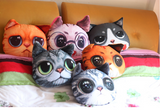 TD® Drôle 3D Cat Imprimer Coussin Coussin créatif mignon poupée en peluche cadeau Home  Tapis de chat souple   Couleur: chaton gris