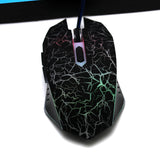 TD® Souris de jeu filaire USB grip crack 6 boutons