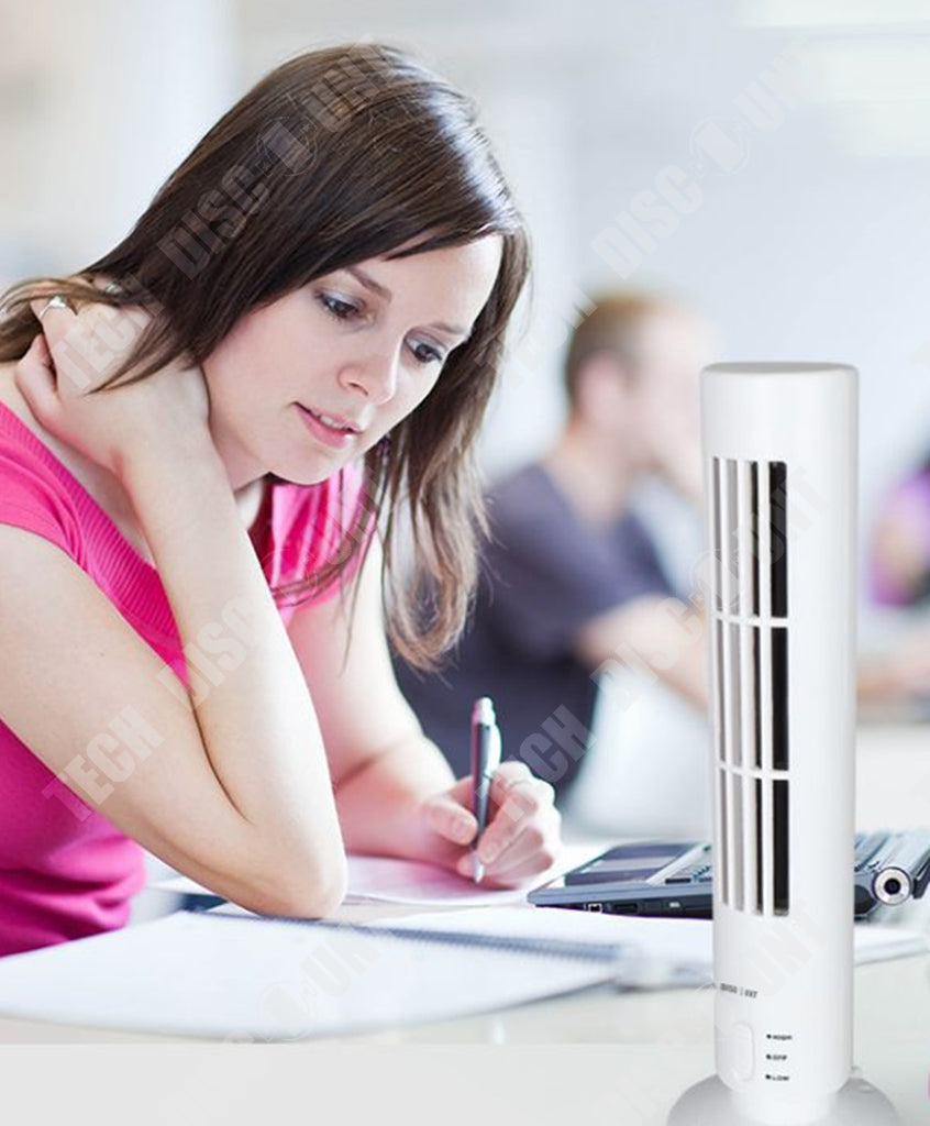 TD® Mini ventilateur colonne USB, Tour De Ventilation blanche ou noire verticale, pour bureau travail détente ordinateur portable