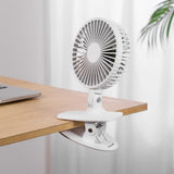 TD® Ventilateur de bureau haut et bas secouant la tête clip ventilateur charge usb pliant petit ventilateur à trois vitesses blanc