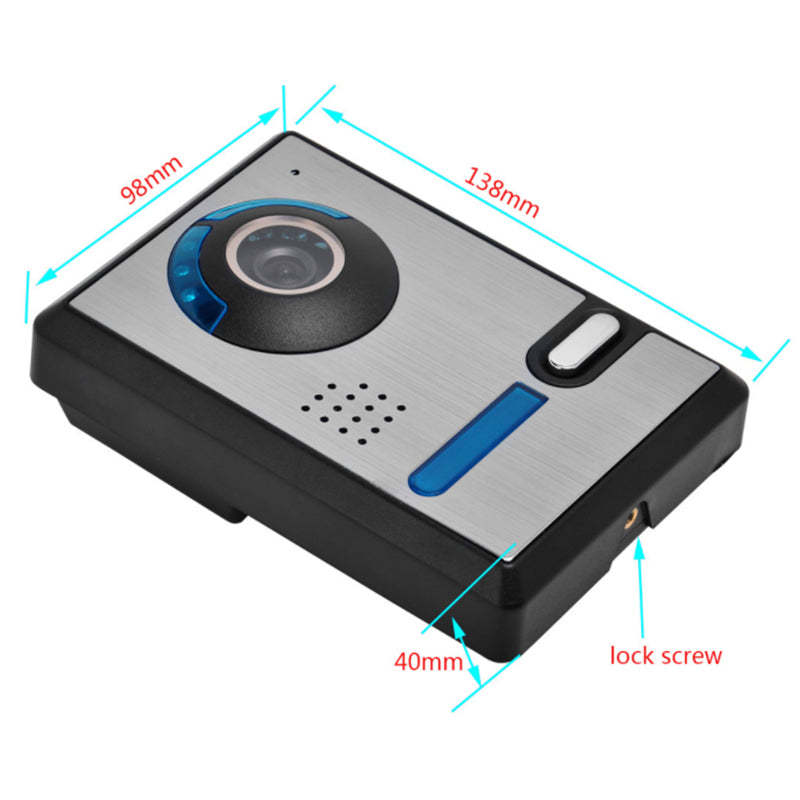 INN® kit visiophone 7 pouces filaire infrarouge étanche interphone vidéo sonnette domestique sonnette caméra vidéo connecté