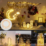 TD® Lot de 4 Guirlandes Lumineuses LED, Etanche à Piles 100 leds 10M, pour Mariage Maison Jardin Noël, (Rose)