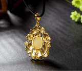 TD® CLOISONNE Open Peony pendant in silver, French