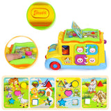 TD® Jouet d'autobus scolaire de musique électrique Version anglaise multifonctionnelle jouet de danse interactif éducatif pour enfan