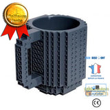 TD® Assemblé bloc de construction puzzle tasse bricolage assemblage créatif tasse à café en plastique nouveau style tasse avec des b