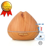 TD® Diffuseur d'arômes Silencieux Grain de bois Diffuseur d'arômes Humidificateur 400ML Diffuseur à ultrasons Diffuseur d'arômes Gra