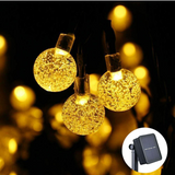 TD® 1pcs Guirlande lumineuse solaire,  Guirlande lumineuse LED  Chaud Chaine De Lampes Décoration avec , Café, Jardin,  Blanc-chaud