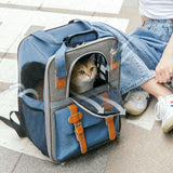TD® Sac à dos pour chat de compagnie sac à dos portable de grande capacité sac à dos réfléchissant sac de bain sac en toile respiran