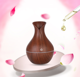 TD® Diffuseur d'arômes Vase Humidificateur à Grain de bois Grain de bois Petit Vase USB Lampe colorée Humidificateur de bureau Grain