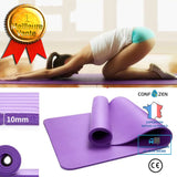 Tapis de yoga, tapis en mousse de fitness sportif, équipement de fitness antidérapant ultra épais, 185 * 85 * 10mm, violet