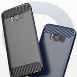 TD® Coque de téléphone Samsung Galaxy S8 Coque de protection anti-chute et anti-collision en fibre de carbone S8