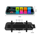 INN® de conduite de rétroviseur multimédia en continu écran tactile 10 pouces 1440P double lentille vision nocturne image inversée