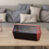 INN® Bluetooth haut-parleur grain de bois radio-réveil microphone intelligent amplificateur audio boîte cadeau électronique