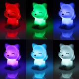 TD® Belle forme de renard LED Night Light Lamp 7 couleurs changeantes décorations d'économie d'énergie