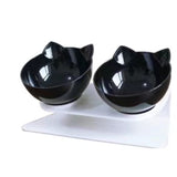 TD® Gamelle chat chien surélevée double bol avec support animaux nourriture croquette eau hauteur design plastique mignon antidérapa