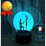 TD® Lampe optique poser décoratif tactile 7 couleurs illusion optique - modèle mariage - faible consommation câble USB ou 3 piles AA