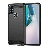 TD® Coque de téléphone en fibre de carbone brossée OnePlus10 Pro Coque souple en silicone Protection complète anti-empreintes digita