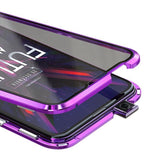 Coque Huawei Honor 9X, Étui Adsorption Magnétique Double face Verre trempé Couverture pour Huawei Honor 9X Global -Bleu