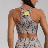 Costume de yoga sexy motif de serpent corps yoga porter sport gilet poche taille haute haute élasticité hanches pantalon de c