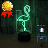 TD® Nouveau Flamingo 3D Night Light Colorful Touch Tactile Télécommande Cadeau Usb Maison Atmosphère 3D Petite Lampe De Table