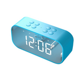 TD® Enceinte bluetooth acve LED Horloge Digitale Réveil Miroir Haut Parleur Bluetooth sans fil  Support TF USB lecteur Musique Bleu