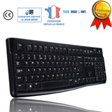 TD® Clavier Filaire QWERTY USB Pour Ordinateur de Bureau PC Clavier Anglais Silencieux Robuste Étanche Noir Bureau Travail Confortab