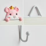 Crochet de rangée porte-manteau de dessin animé porte-clés cintre sans poinçon ménage rat crochet de rangée blanc crochet de