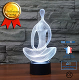 TD® Cadeau de Noël Yogic 3D LED Illusion USB Veilleuse Acrylique Lampe de table 7 couleurs changean
