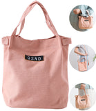 TD® Sac de pique-nique en toile de coton couleur pure/ Rose pale / Sac Multifonctionnel portable isolé/ Sac à lunch